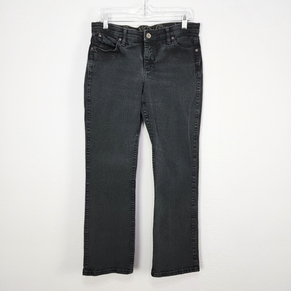 Wrangler Q-Baby No Gap Waist Washed Black Bootcut Jeans Size 9/10 - Picture 5 of 15